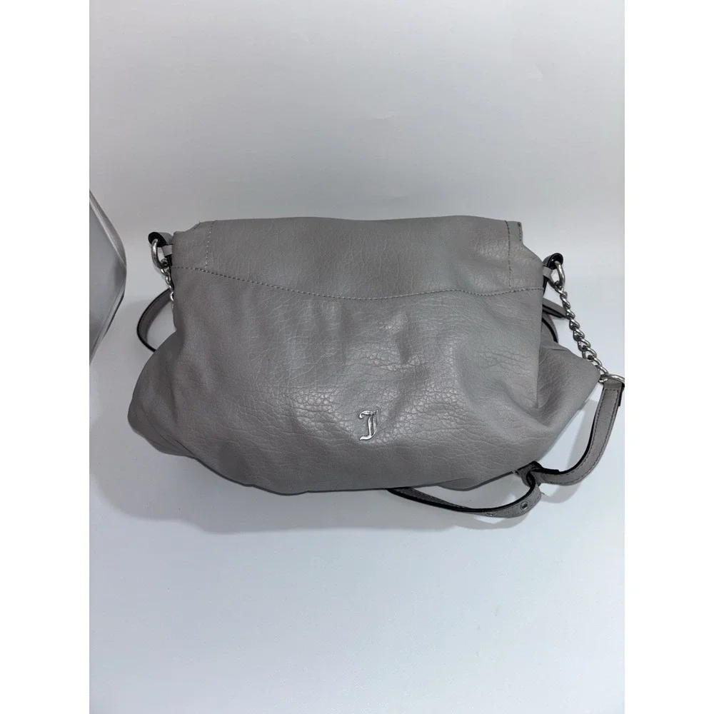 Vintage Juicy‎ Couture Y2K Gray Leather Silver Hardware Keys Hobo Bag Purse
